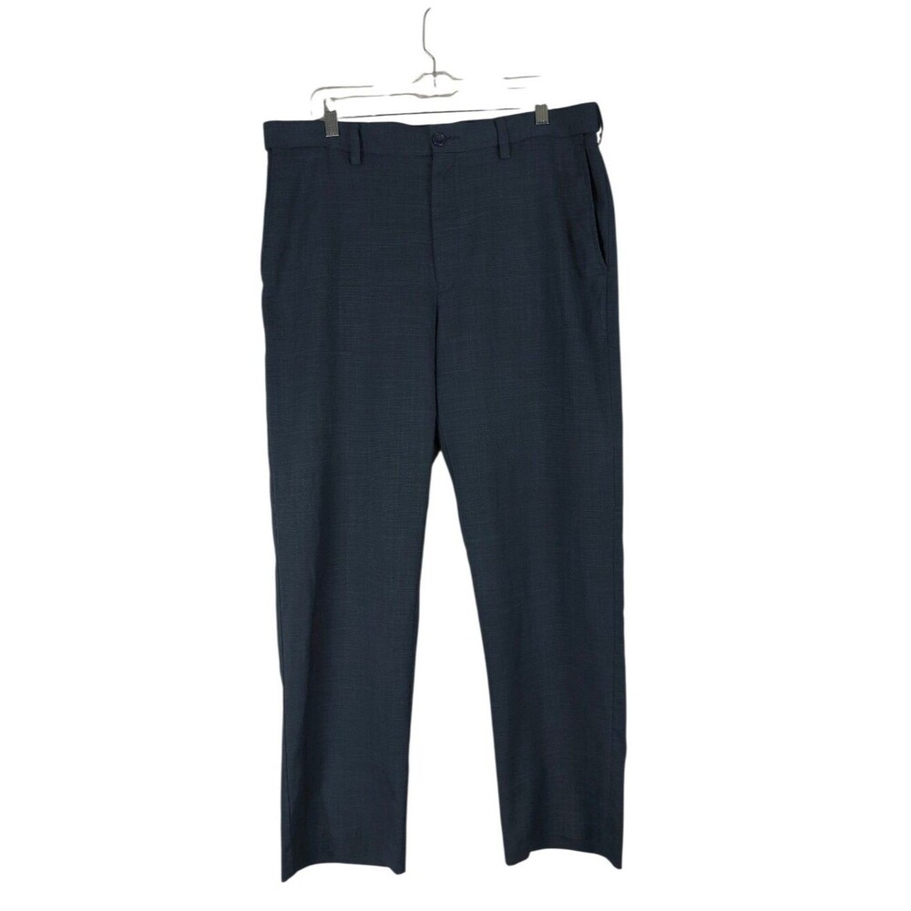 Savane Dress Pants Mens 36x30 Blue Straight Leg Trouser Business Casual